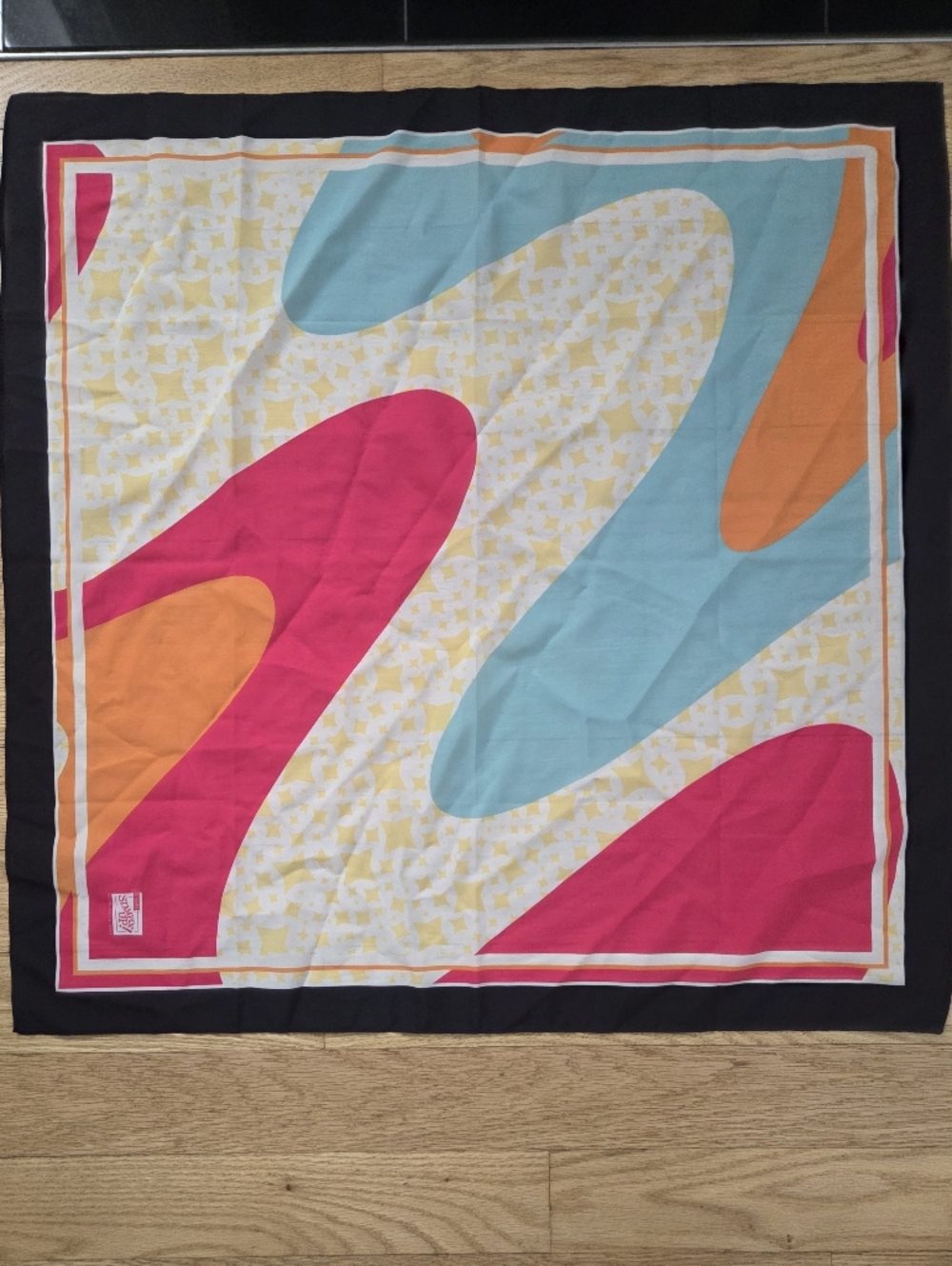 Stampin' Up! Bold Square Fuchsia Scarf with Orange & White Trim